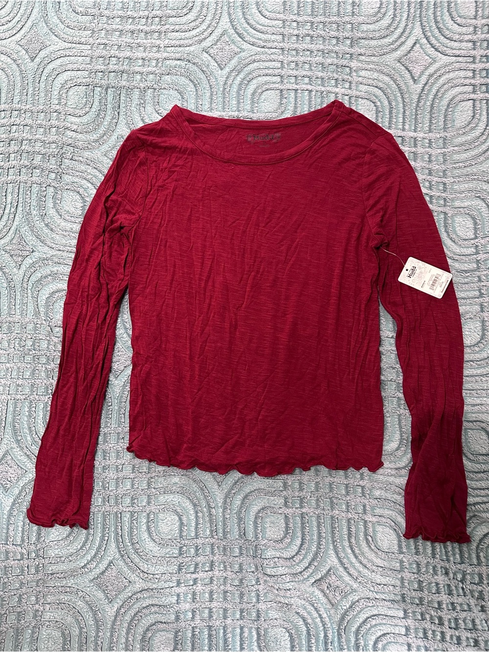 Women's Mudd Long Sleeve Red Lightweight Tee
